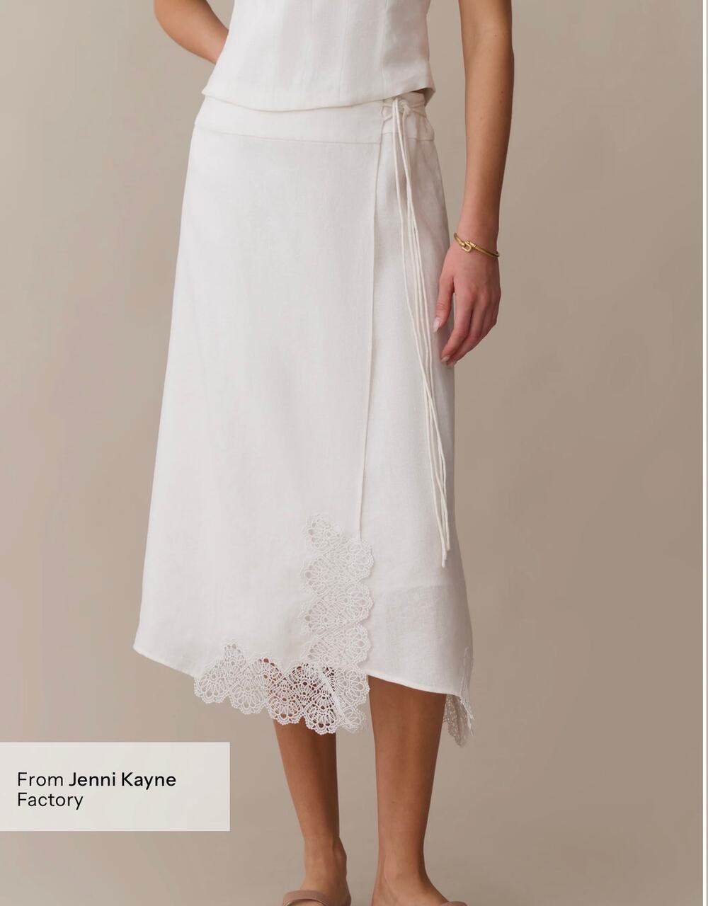 New few moda Kourt trinity linen white wrap skirt $222 sz XS